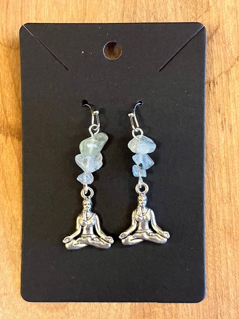 Moonstone Raven Stainless Steel Gemstone Earrings